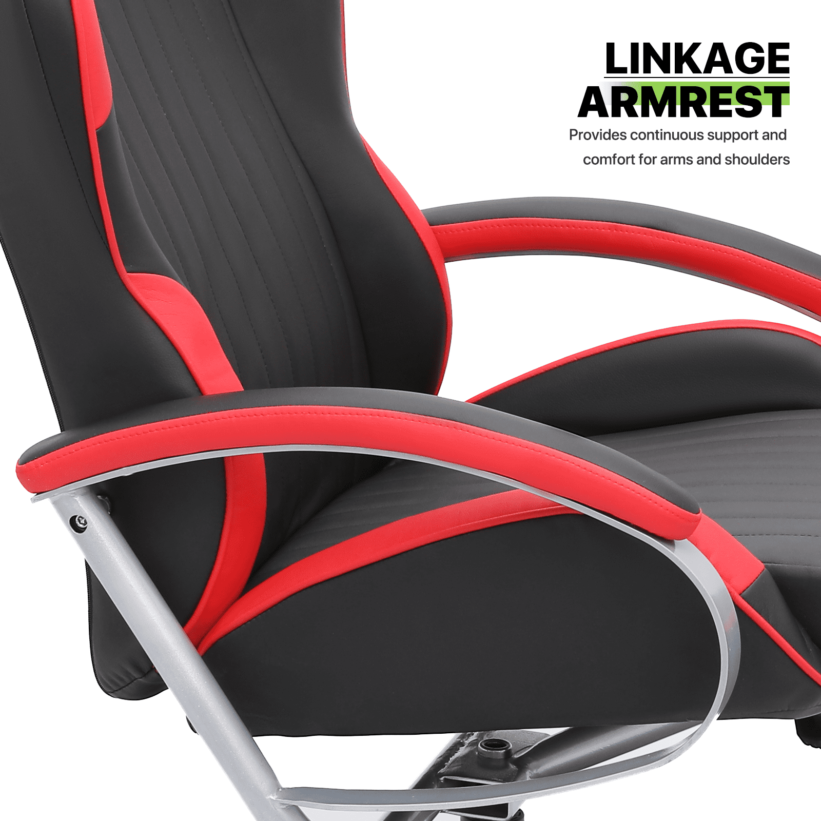 Magshion Recliner Chair with Ottoman, Adjustable Upholstered Video Gaming Chair, Racing Style Swivel Recliner with Footrest and Armrest, Red