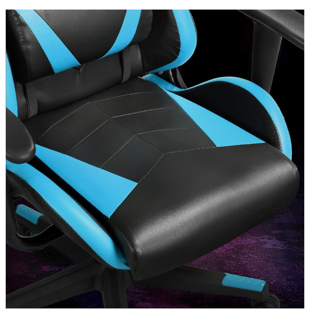 Alieon Video Game Chairs High Back Computer Gaming Chair Ergonomic Racing Office Chair with Lumbar Support Swivel Task Chair Neon Blue