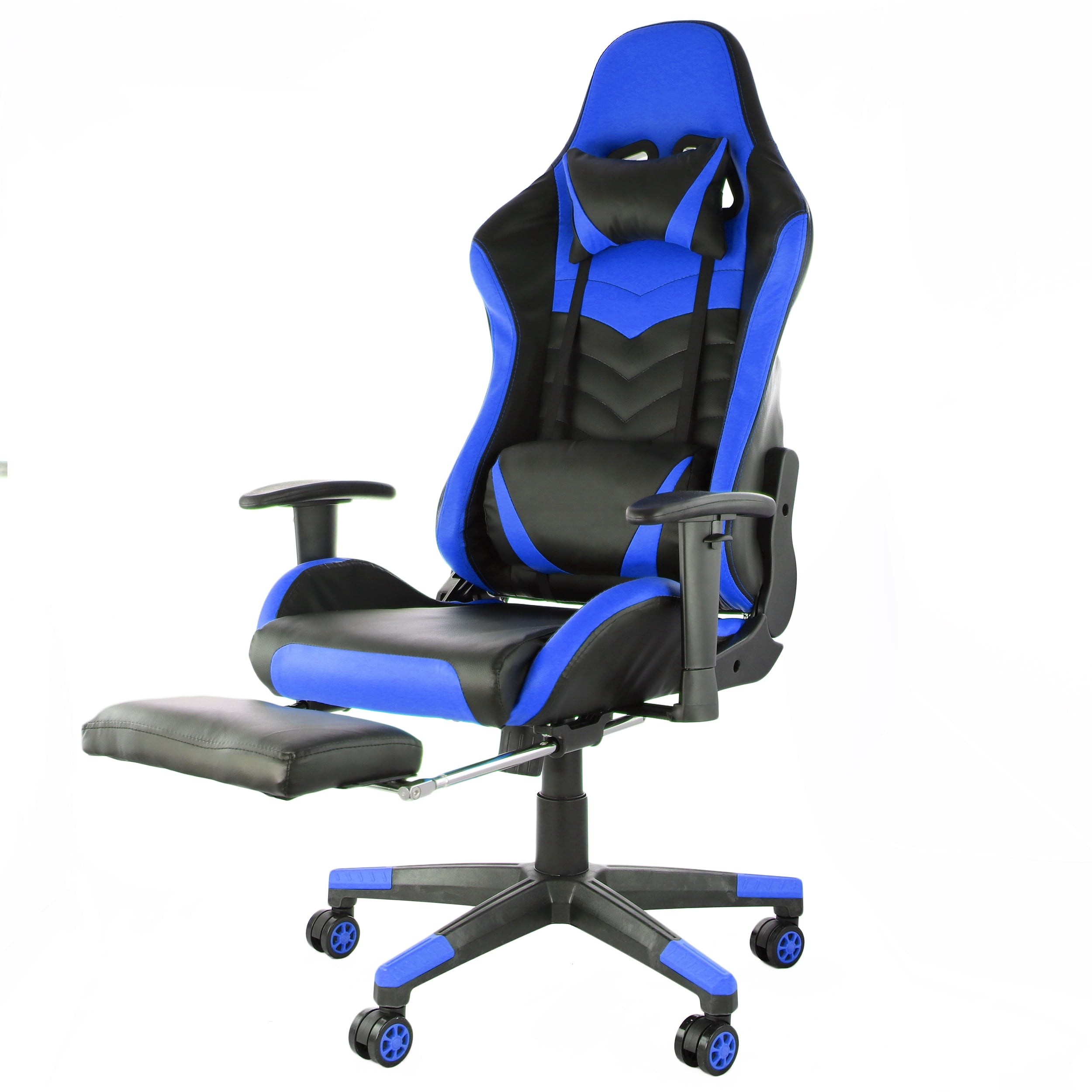 GameFitz  Pleather Gaming Chair in Black and Blue