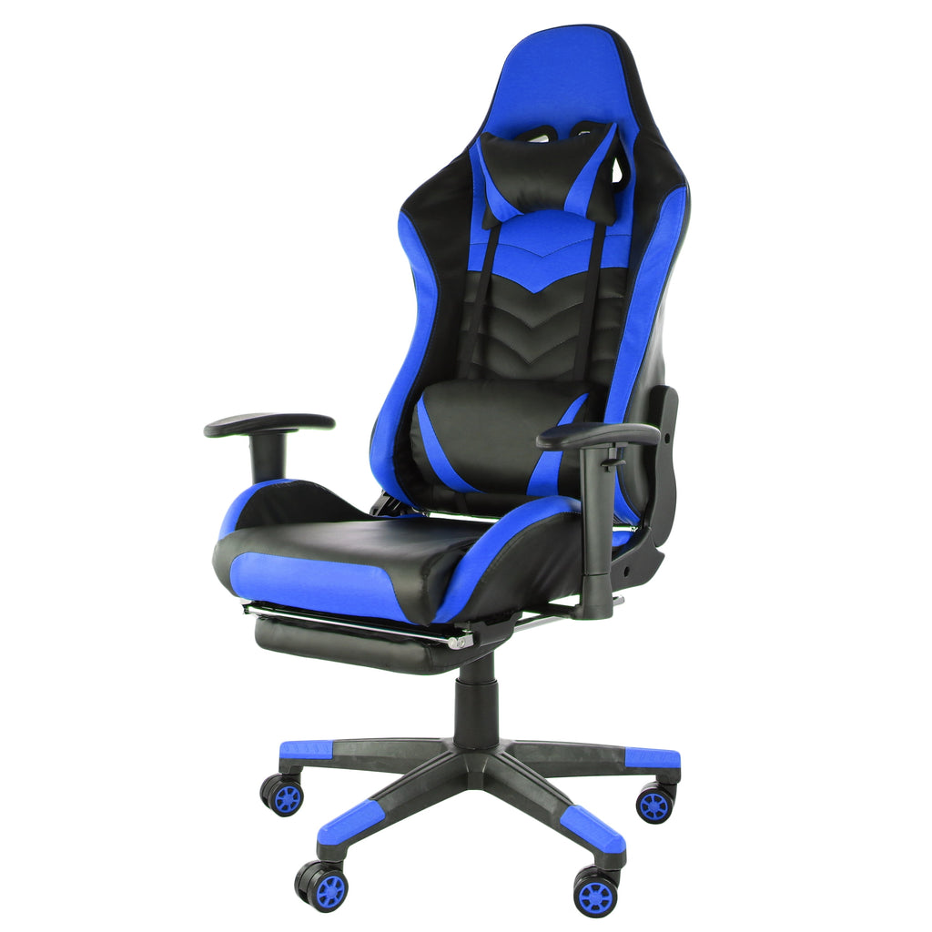 GameFitz  Pleather Gaming Chair in Black and Blue
