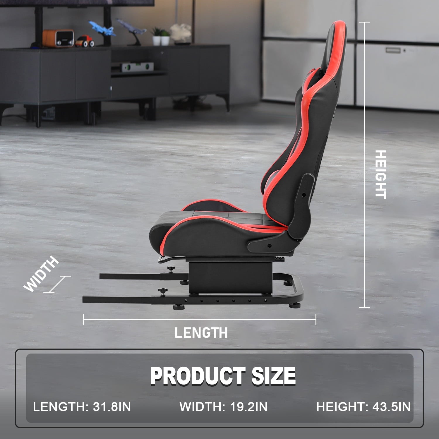 Marada Rear Seat Stand with Racing Seat Add-On Racing Simulator Wheel Cockpit only fit 30 * 30mm square tube bracket.