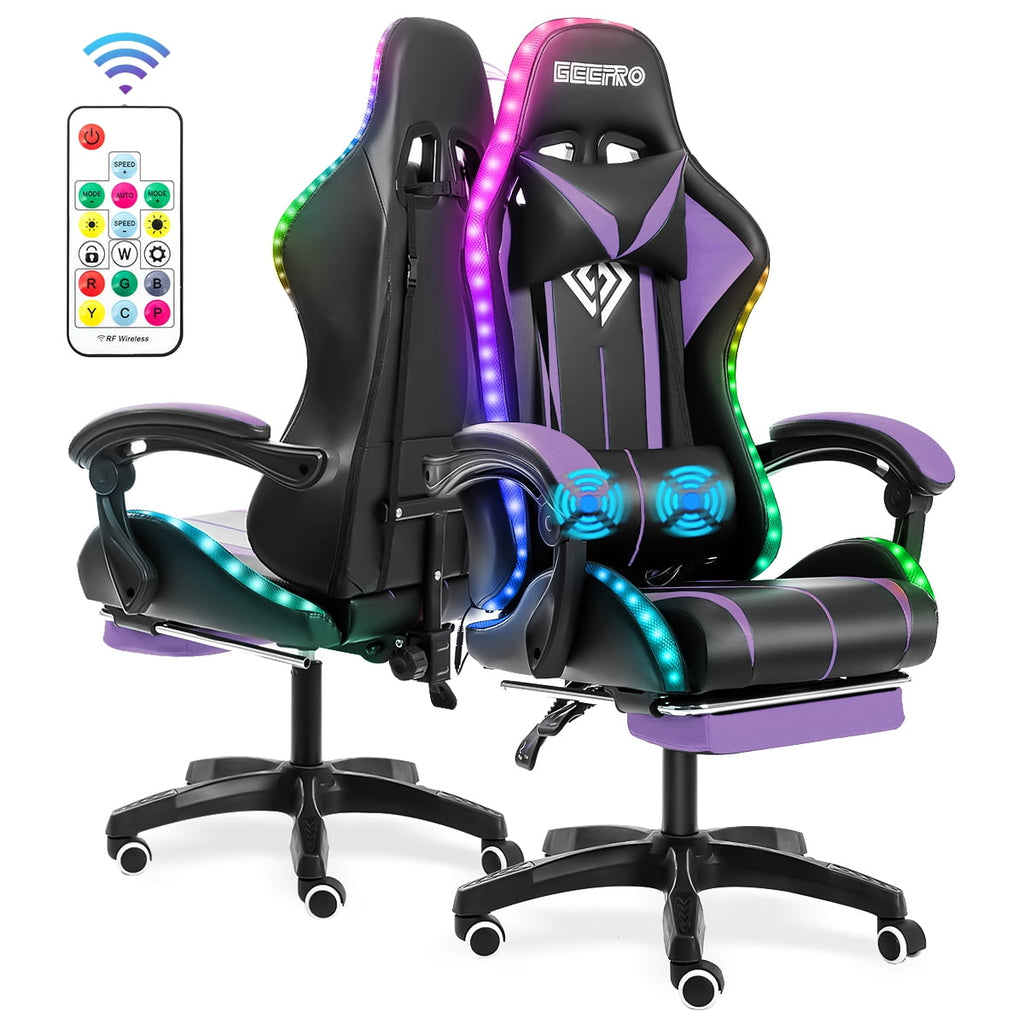 450lbs Massage Gaming Chair PC Office Chair with Massage Lumbar and Footrest, Linkage Armrest, High Back Ergonomic Desk Chair Ergonomic PU Leather Executive Computer Chair Lumbar Support for Women Men