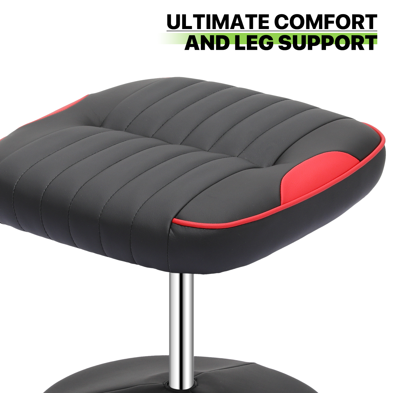 Magshion Recliner Chair with Ottoman, Adjustable Upholstered Video Gaming Chair, Racing Style Swivel Recliner with Footrest and Armrest, Red