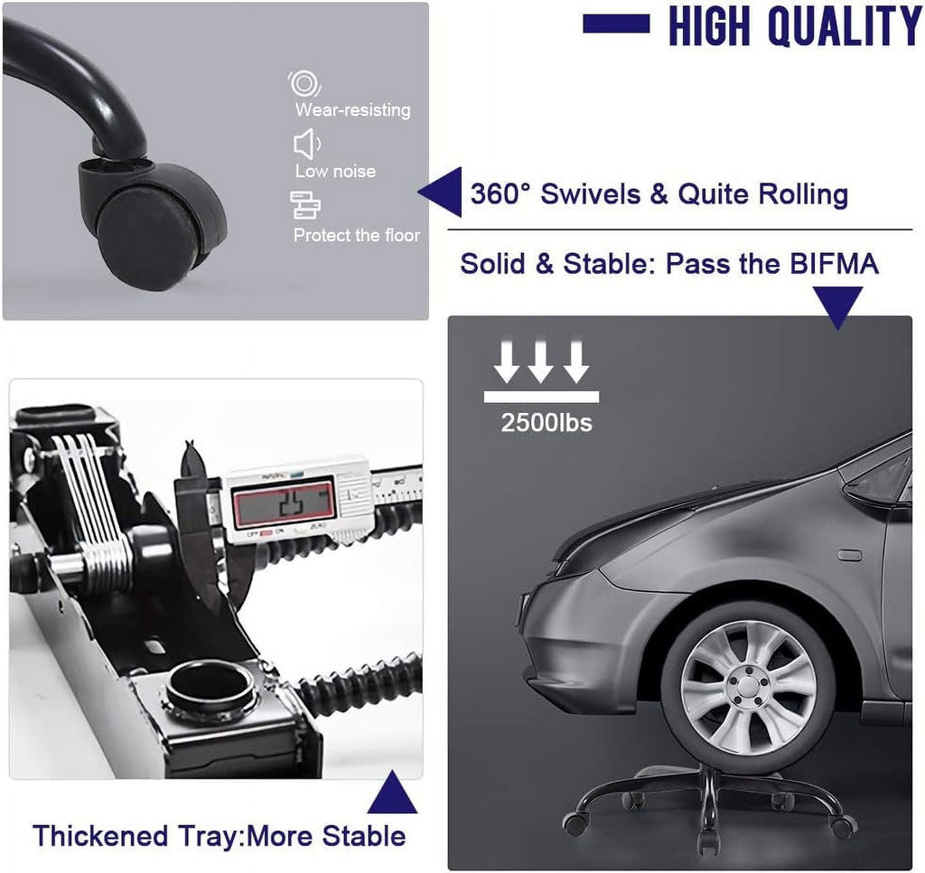 Ergonomic Racing Desk Chair - High-Back Gaming Chair & Office Computer Chair with Adjustable Lumbar Support, Headrest, 360° Swivel & PU Leather for Adults, Men, Women (White)