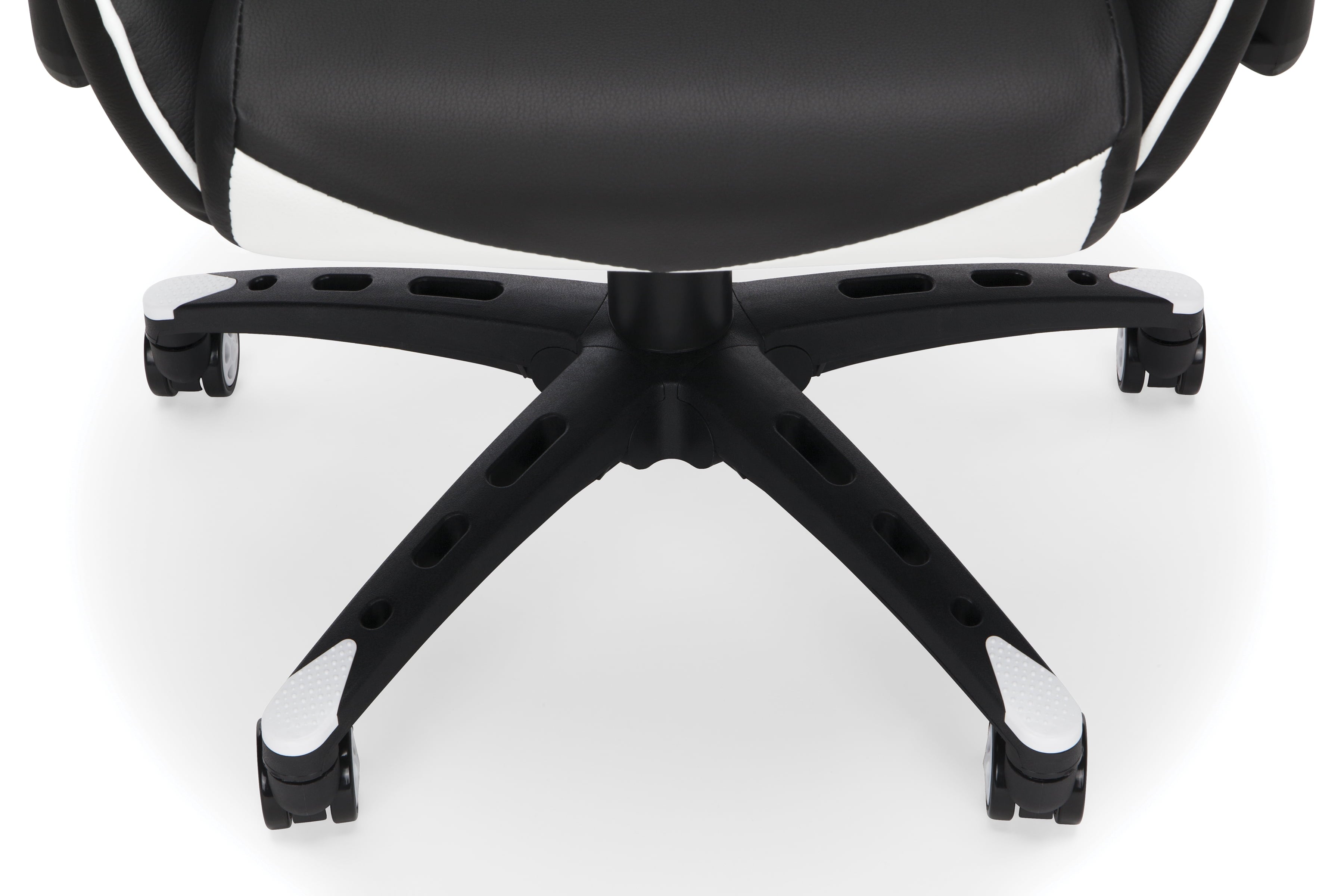 OFM Essentials Collection Racing Style Gaming Chair and 60" L-Shaped Desk, Office Bundle, in White/Black (PKG-W-E02-WH-BLK)