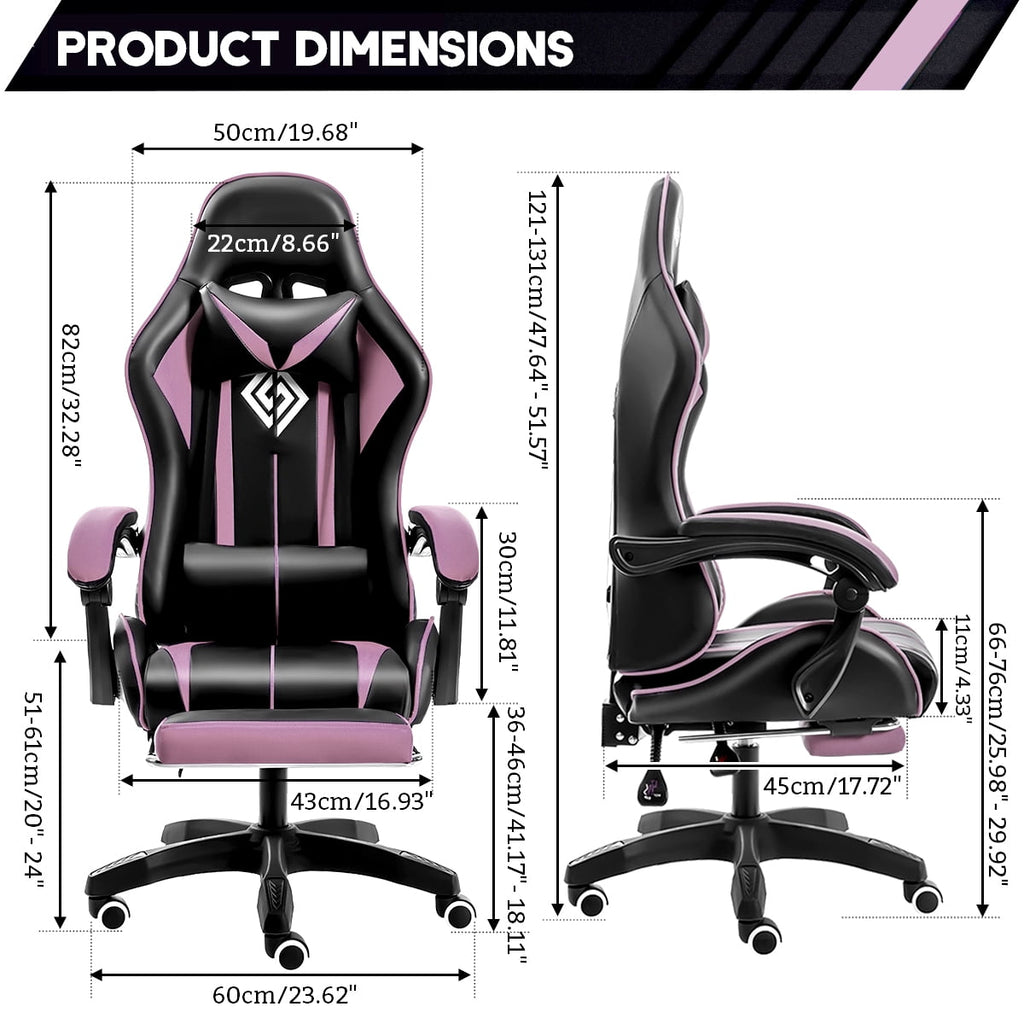 450lbs Massage Gaming Chair PC Office Chair with Massage Lumbar and Footrest, Linkage Armrest, High Back Ergonomic Desk Chair Ergonomic PU Leather Executive Computer Chair Lumbar Support for Women Men
