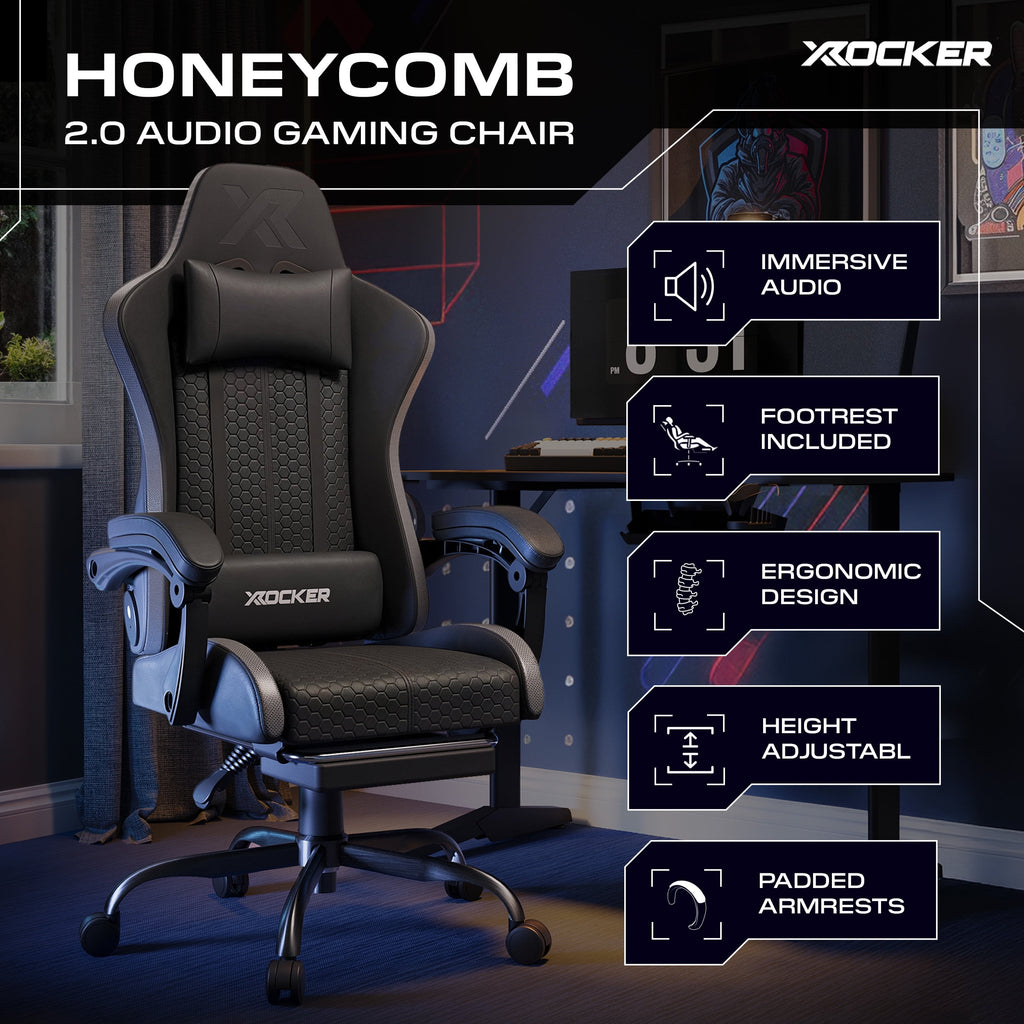 X Rocker Honeycomb Faux Leather PC Gaming Chair