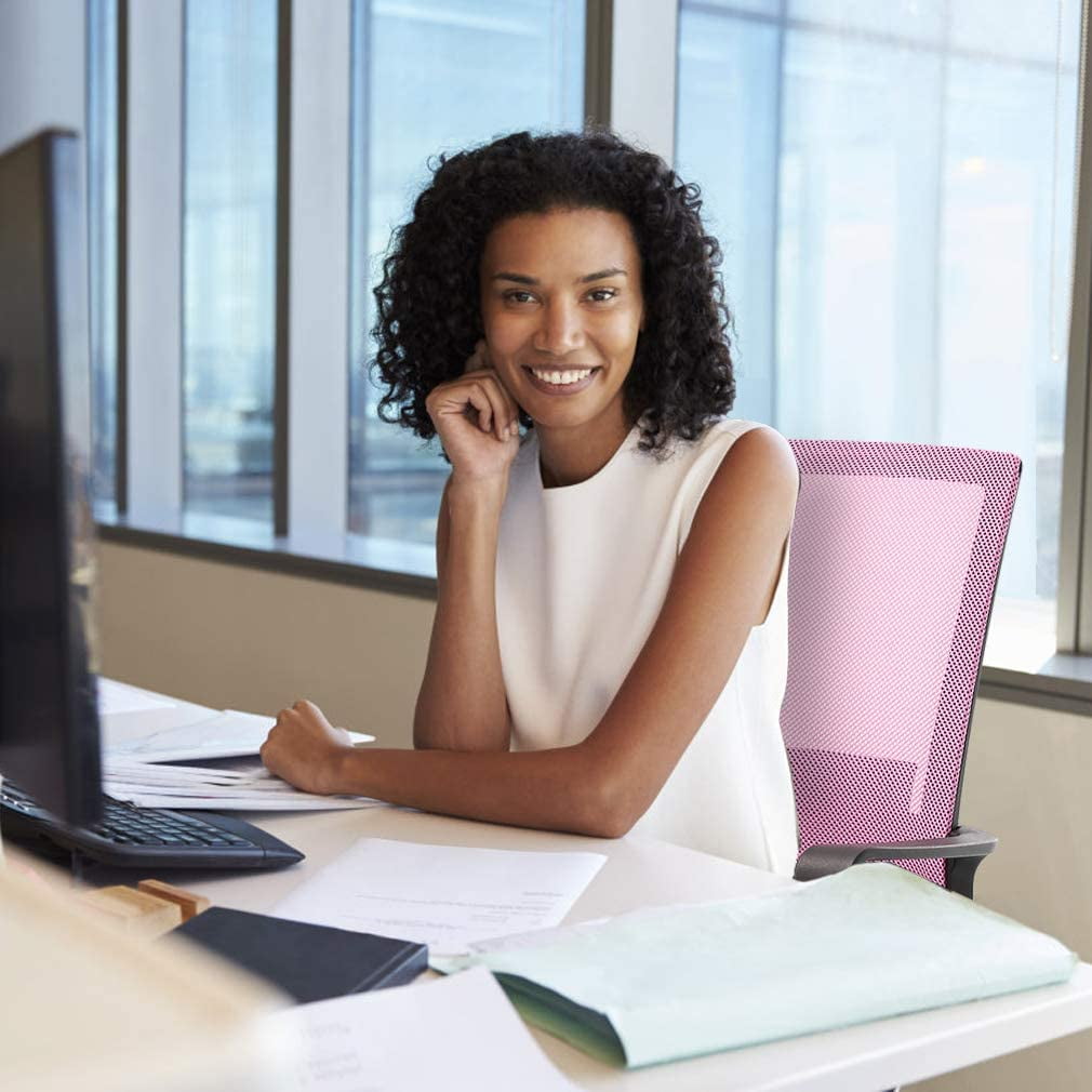 BestOffice Ergonomic Office Chair, Swivel Rolling, Lumbar Support for Women(Pink)