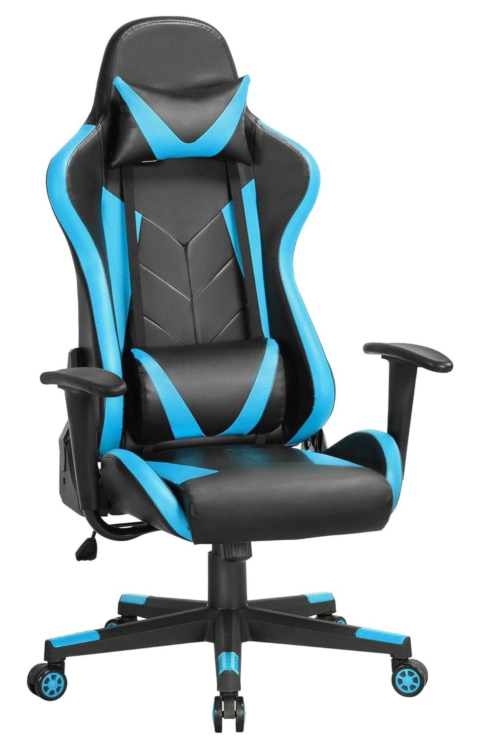 Alieon Video Game Chairs High Back Computer Gaming Chair Ergonomic Racing Office Chair with Lumbar Support Swivel Task Chair Neon Blue