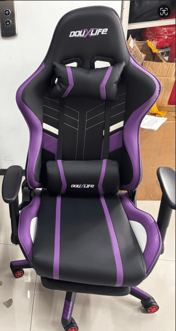 Douxlife RC03 Professional Full Body Vibration Massage Gaming Chair with Footrest, 175° Reclining