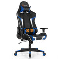 Goplus Massage Gaming Chair Reclining Swivel Racing Office Chair w/Lumbar Support Blue