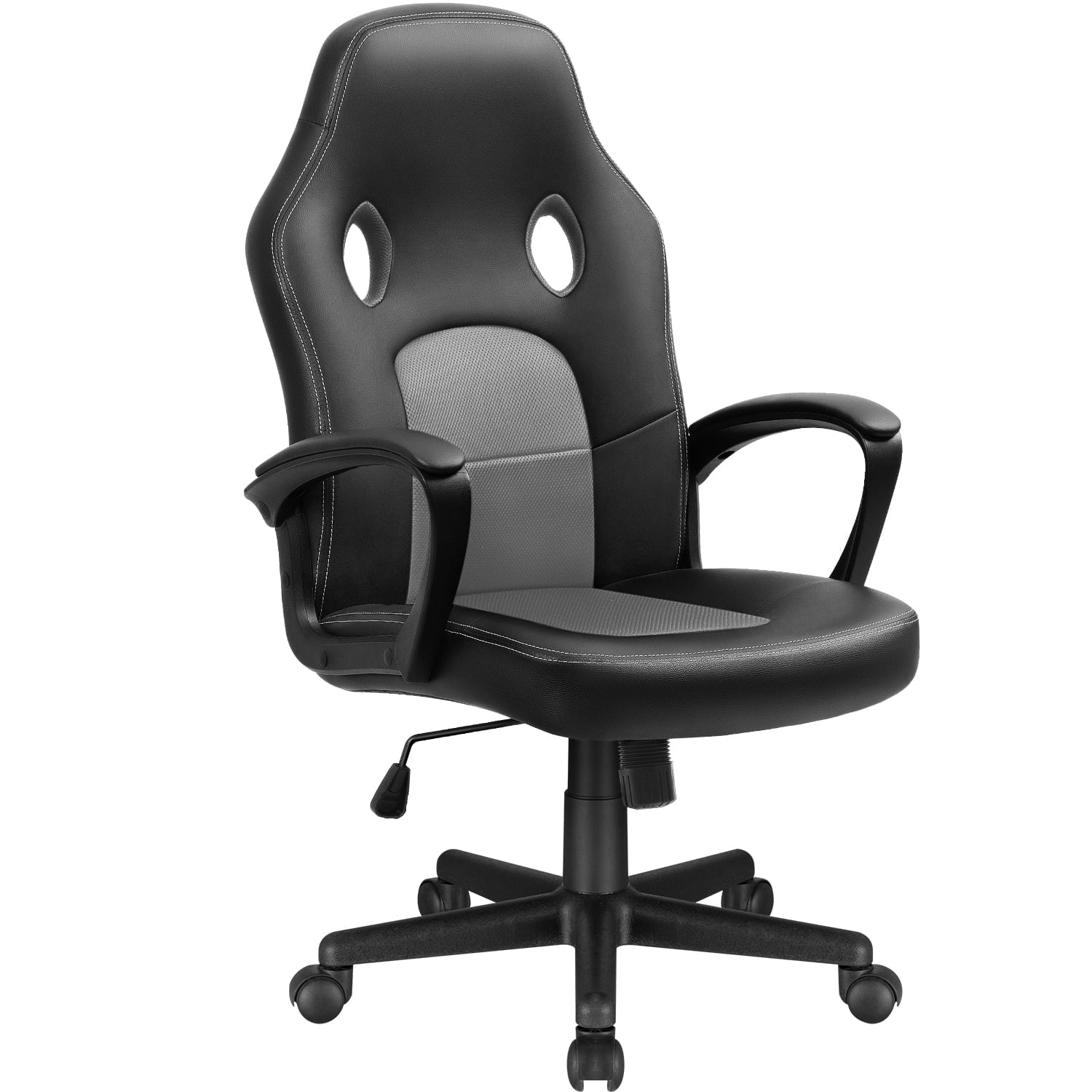 Homall Gaming Chair Leather Office Chair High Back Ergonomic Adjustable Swivel Executive Computer Chair Rolling Task,Black