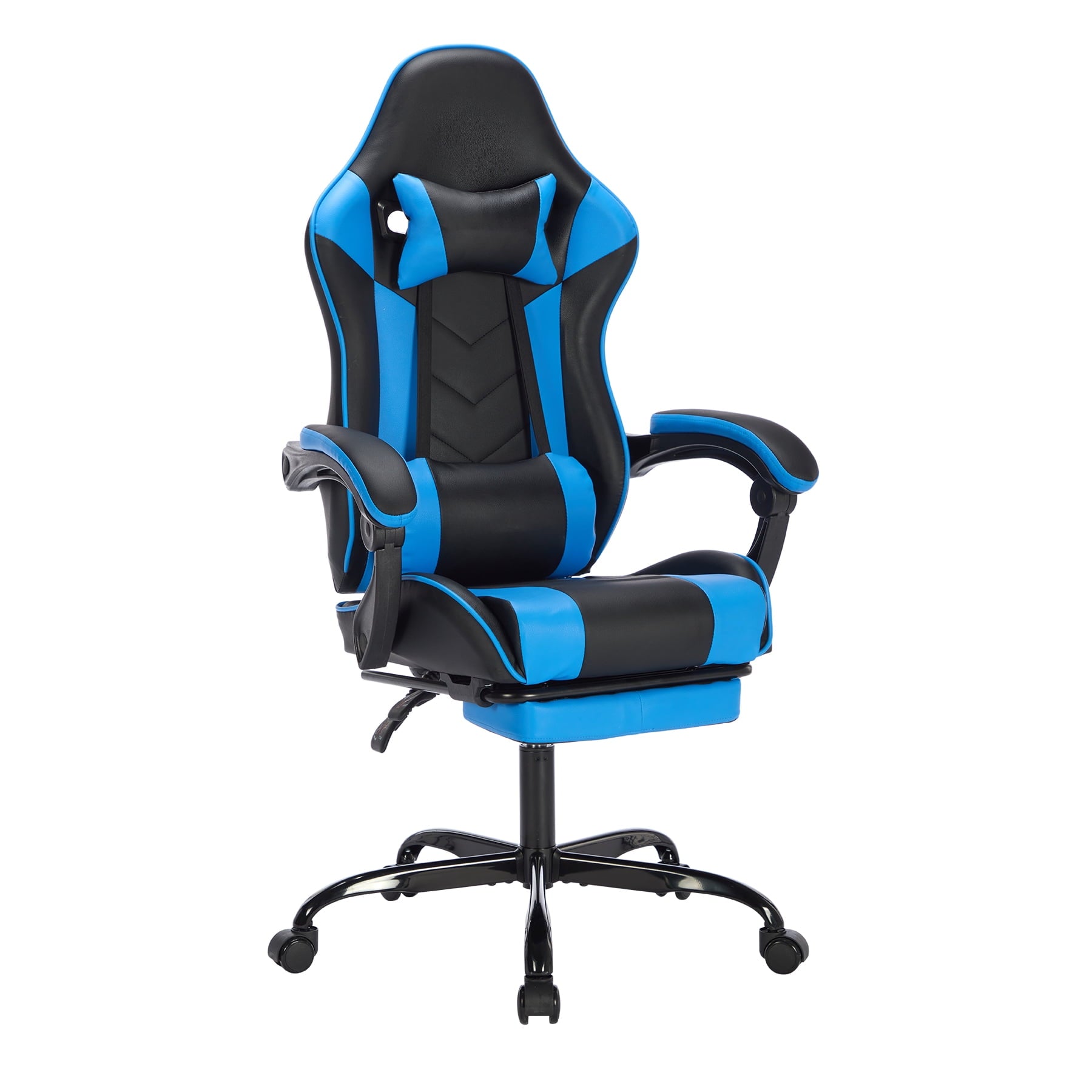 JONPONY Ergonomic Gaming Chair with Adjustable Footrest, 360° Swivel Racing Chair with Lumbar Support and Headrest, Breathable Material High Back Computer Chair for Adults,Green