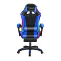 Nanly RGB Gaming Chair, Ergonomic Massage Computer Chair with Bluetooth Speakers and LED Lights Height Adjustable Swivel Chair with Lumbar Support