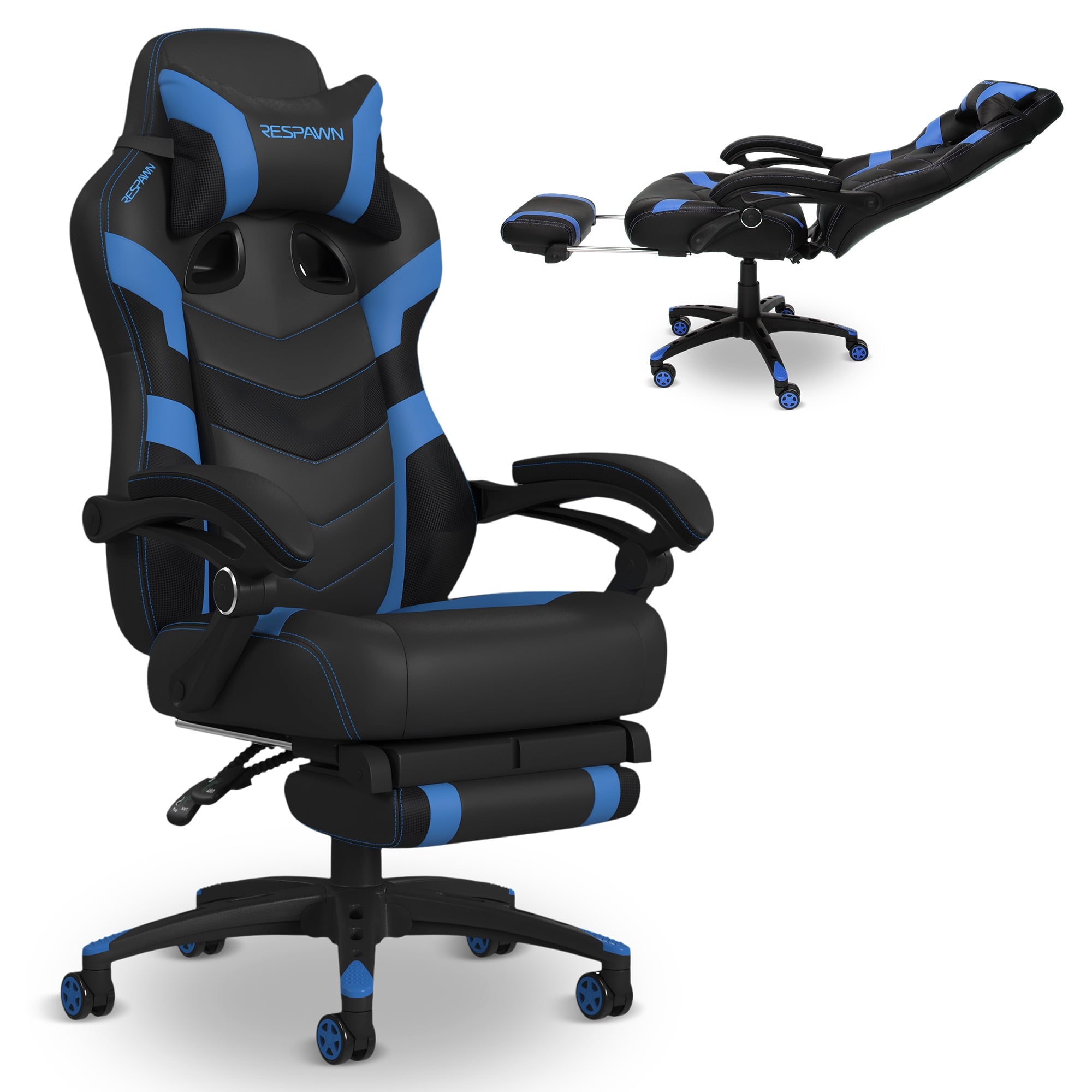 RESPAWN 110 Pro Ergonomic Gaming Chair with Footrest for Adults - Comfortable Office Gaming Recliner with Lumbar Support and Headrest, Racing Style Video Game Chairs for Computer Gamer - Gray