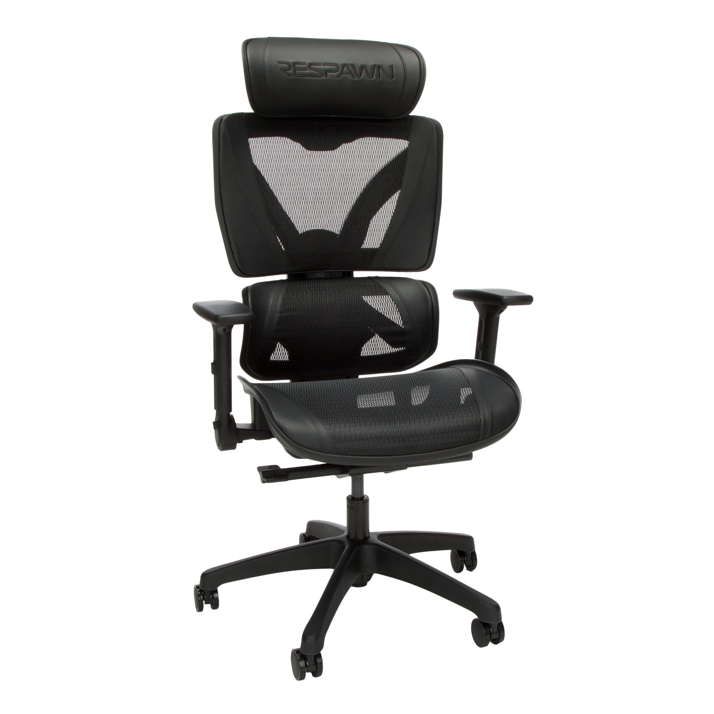 RESPAWN SPECTER Ergonomic Office Chair with Lumbar Support, Headrest, Adjustable Arms - Comfy Breathable Mesh Computer Desk Seat for Home Office, High Back Reclining Gaming Chairs for Adults - Black
