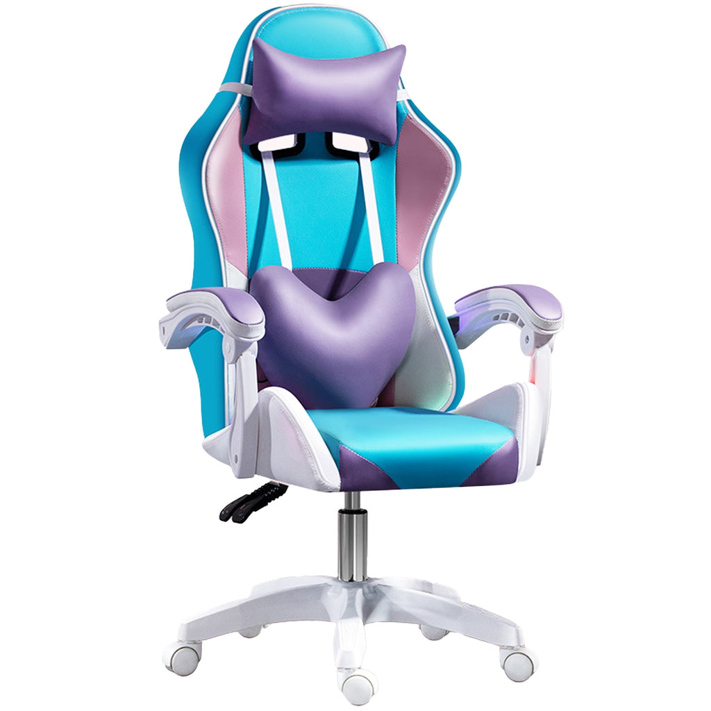 ZOnFRTO Gaming Chair Collection Ergonomic Adult Chair, High-Back Leather with Lumbar Support, Red