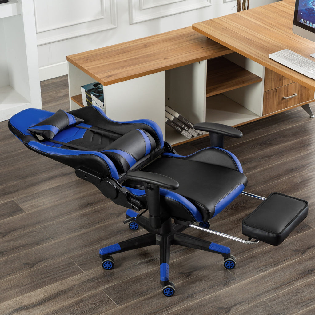 GameFitz  Pleather Gaming Chair in Black and Blue