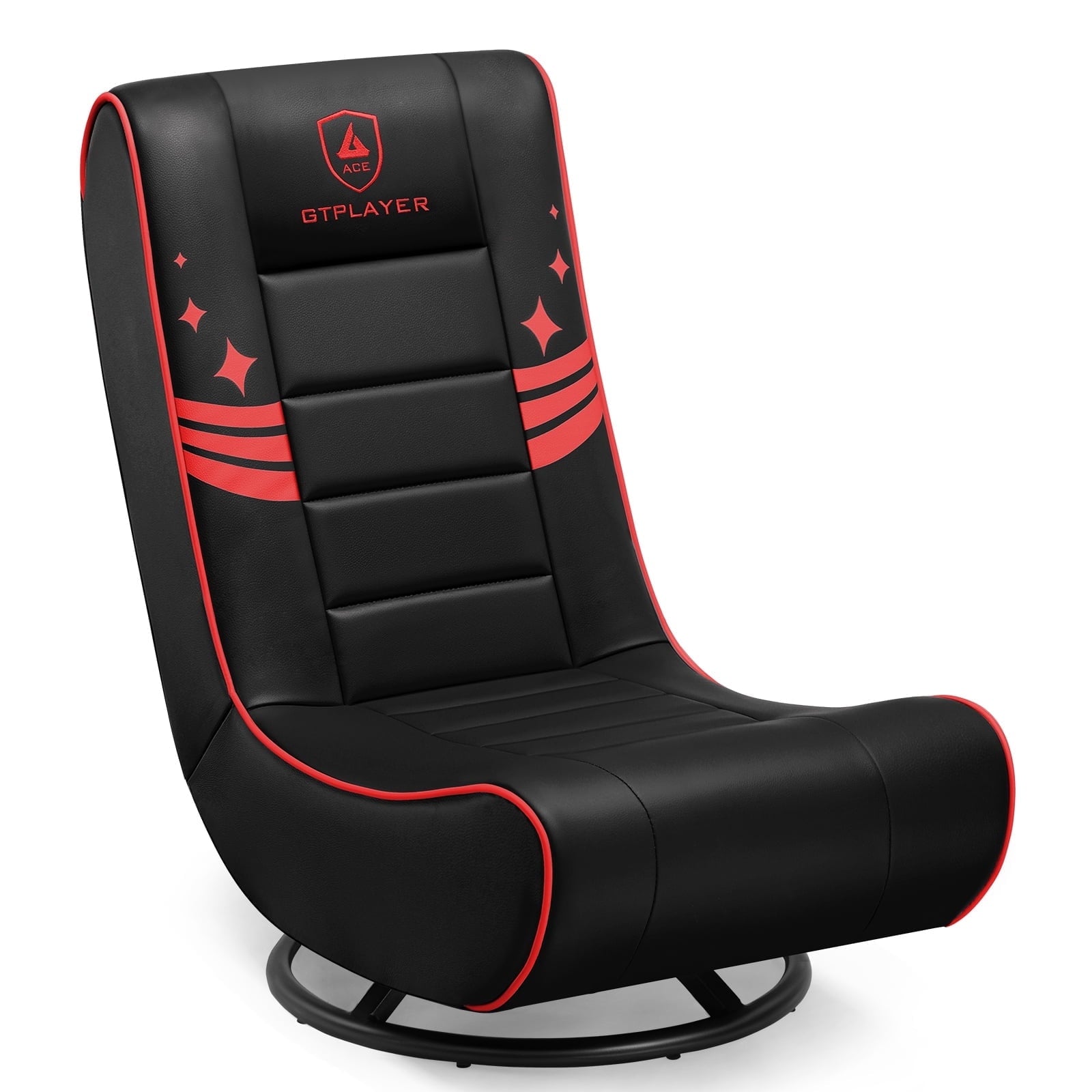 GTPLAYER Swivel Floor Gaming Chairs with Foldable Backrest for Teens,, Red