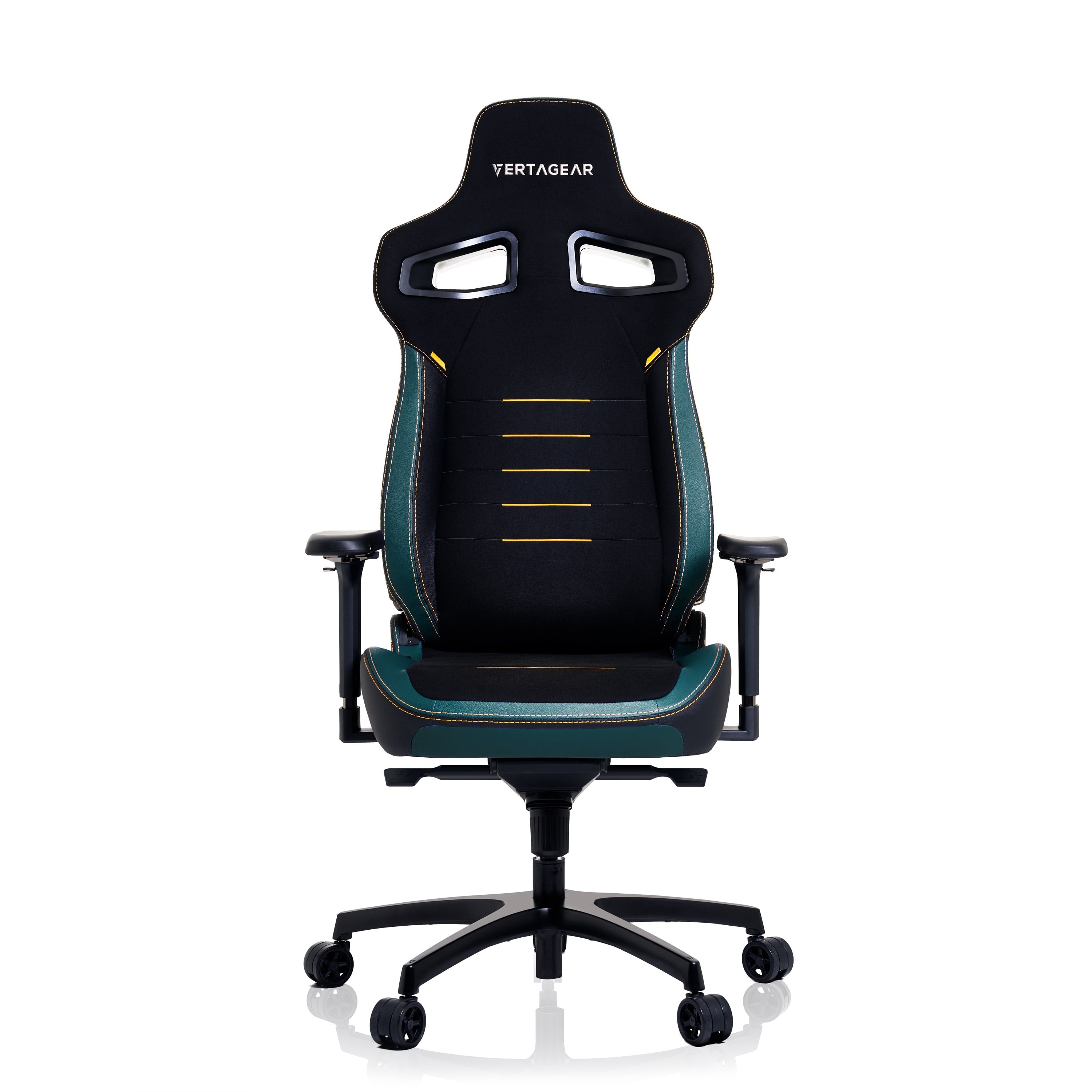 Vertagear P-Line PL4800 - Gaming chair - armrests - T-shaped - tilt - memory foam, Ultra Premium High Resilience (UPHR) foam, aluminum alloy, steel frame, PUC faux leather, fiber - midnight green