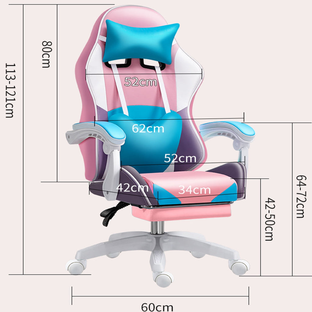 ZOnFRTO Gaming Chair Collection Ergonomic Adult Chair, High-Back Leather with Lumbar Support, Red