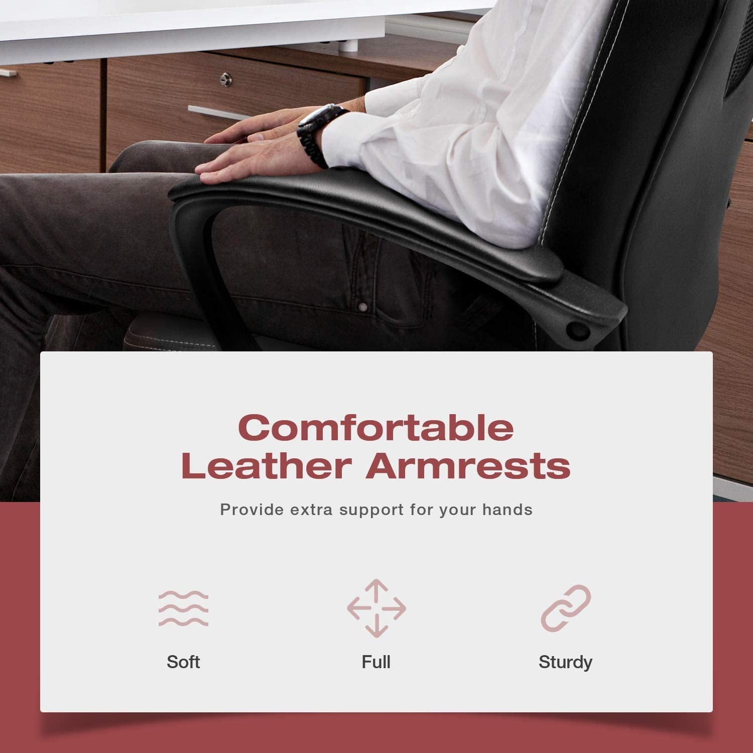 Furmax Faux Leather Gaming Chair Mid-Back Video Game Chair with Lumbar Support, Black