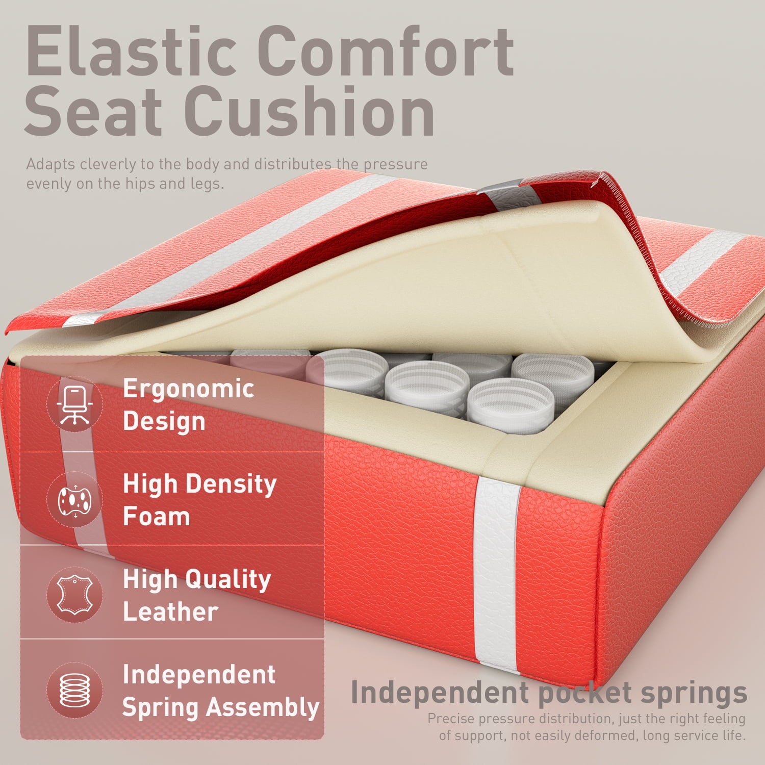 HLDIRECT Gaming Chair with Footrest, Massage Leather Game Chair, Ergonomic Gamer Chair with Lumbar Support & Headrest for Adults,White & Red