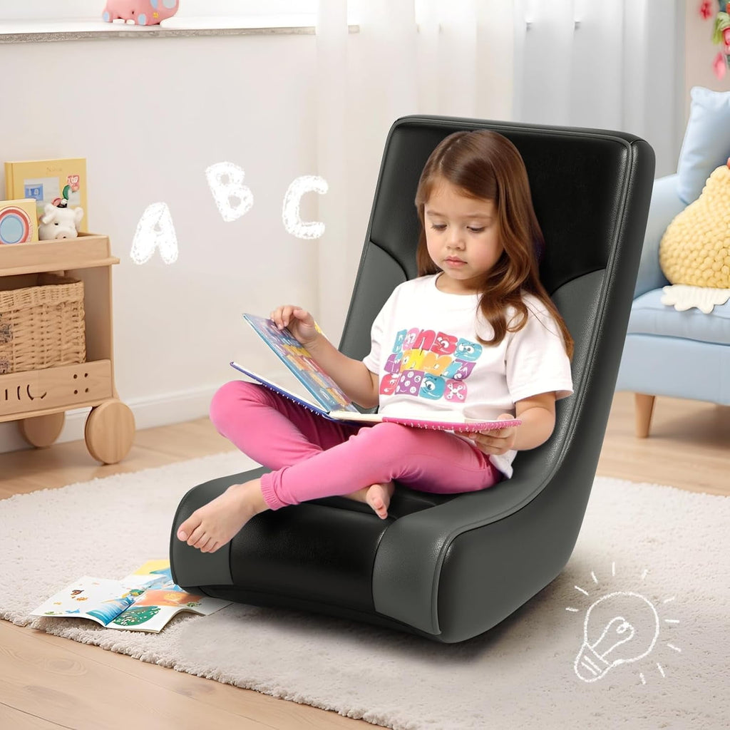 Floor Rocking Gaming Chair - Compact & Lightweight, Black