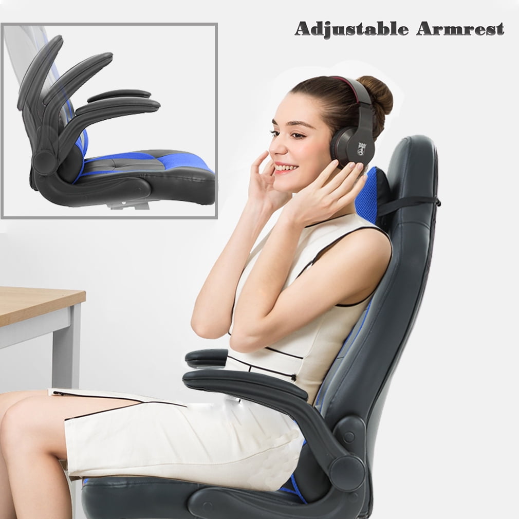FDW Ergonomic Gaming Chair, Lumbar Support, Swivel Rolling for Women, Men(Blue)
