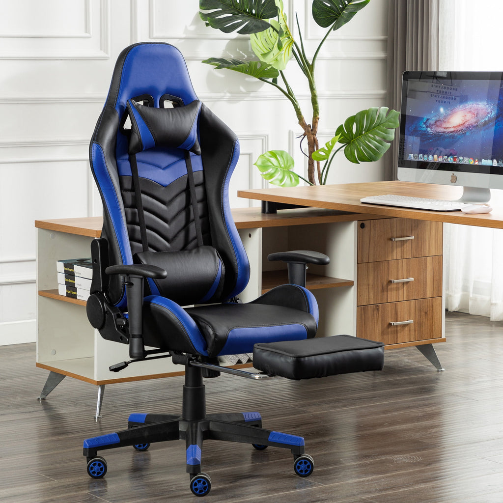 GameFitz  Pleather Gaming Chair in Black and Blue