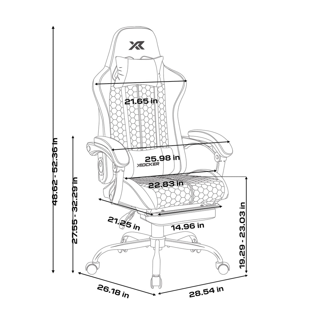 X Rocker Honeycomb Faux Leather PC Gaming Chair